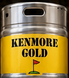 Silver keg with Kenmore Gold band reading Kenmore Gold